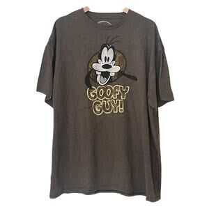 Disney Mens Goofy Guy Brown Cotton Blend T Shirt Size XL